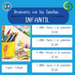 Reuniones inicio de curso – Infantil y primaria