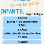 Reuniones inicio de curso – Infantil y primaria